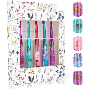 Large Crochet Hooks, 5 count Crochet Hook Set with Case (6.5mm, 7mm, 8mm, 9mm, 10mm), Floral  Grips - Beautiful & ,  for Crocheting Blankets, Dolls, Shawls, Hats, Scarves