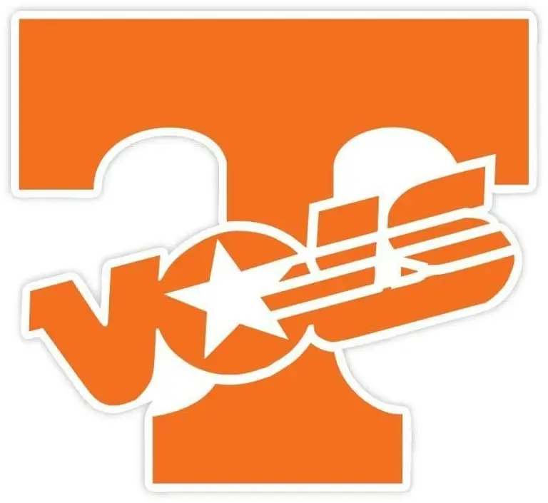 [Buy 2 Get $2 OFF ] Tennessee Vintage Volunteer Orange Letter T Vinyl Sticker Decal - Retro Game Day College Sports Waterproof Laptop Sticker - Vols Orange Spirit Fan Gift Pack