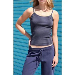 John Galt Women's Blue & Black Skylar Striped Tank Top