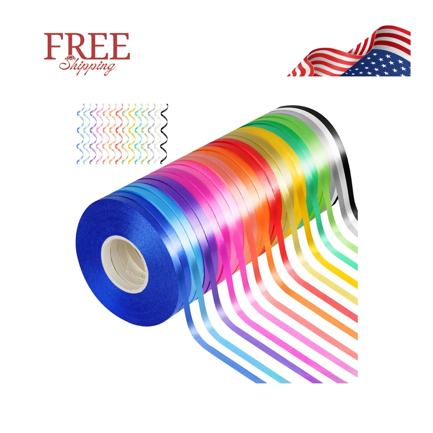 27 Roll Curling Ribbon, 3/16 Inch x 32.8 Yard Balloon String, 15 Colors