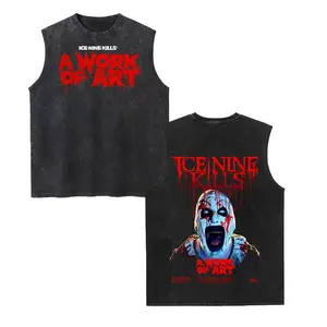 Ice Nine Kills Band Unisex Vintage Washed Cotton Vest, Retro Band Print Sleeveless Shirt, Casual Regular Fit, Perfect Boyfriend Gift
