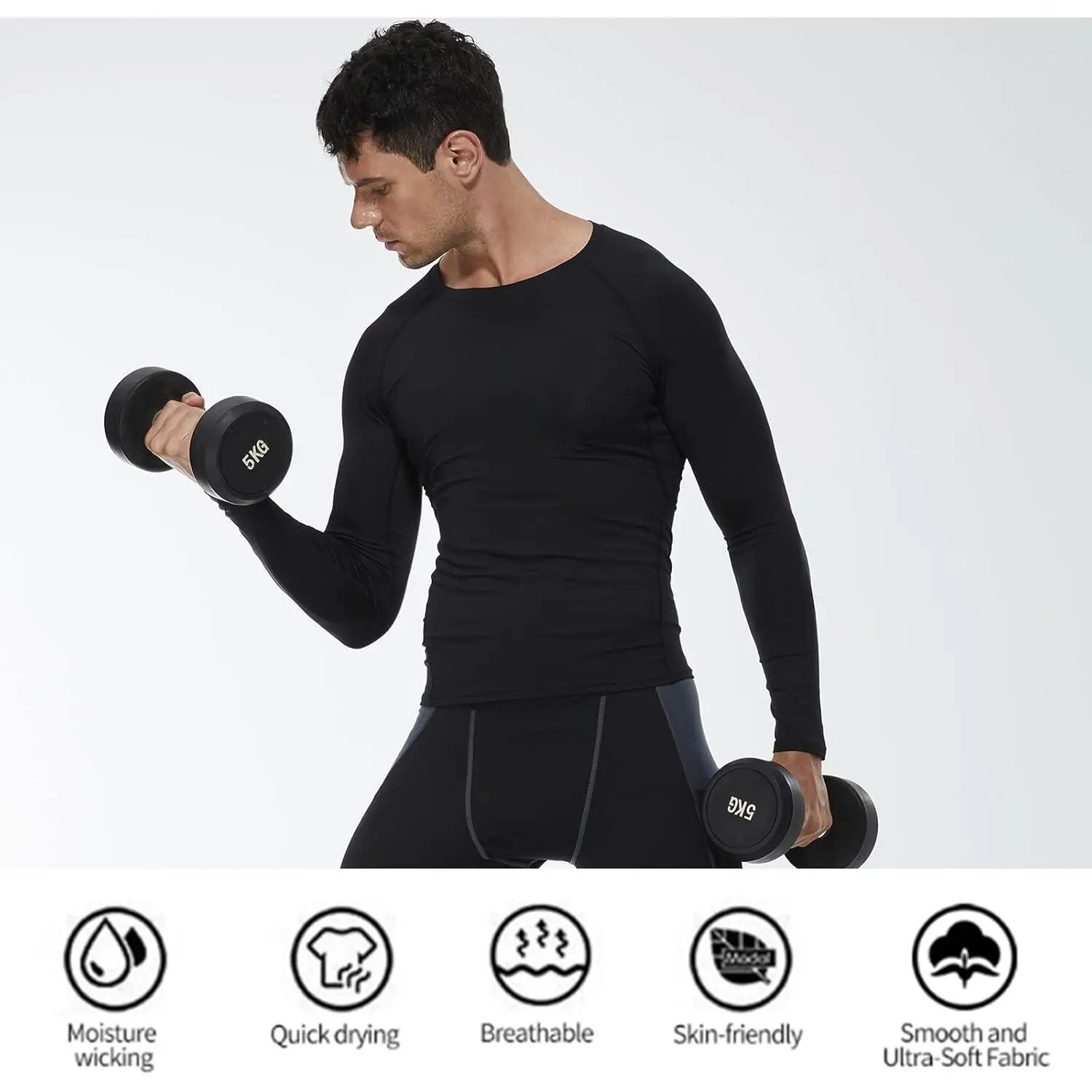 Men's Compression Shirts Long Sleeve Workout Gym T-Shirt - 1 or 3 Pack Cool Dry Sports Baselayer Undershirt for Running Training Athletic Performance Moisture Wicking Breathable Fabric Comfort Fit Activewear Men's Compression Shirts Long Sleeve Workout Gym T-Shirt - 1 or 3 Pack Cool Dry Sports Baselayer Undershirt for Running Training Athletic Performance Moisture Wicking Breathable Fabric Comfort Fit Activewear
