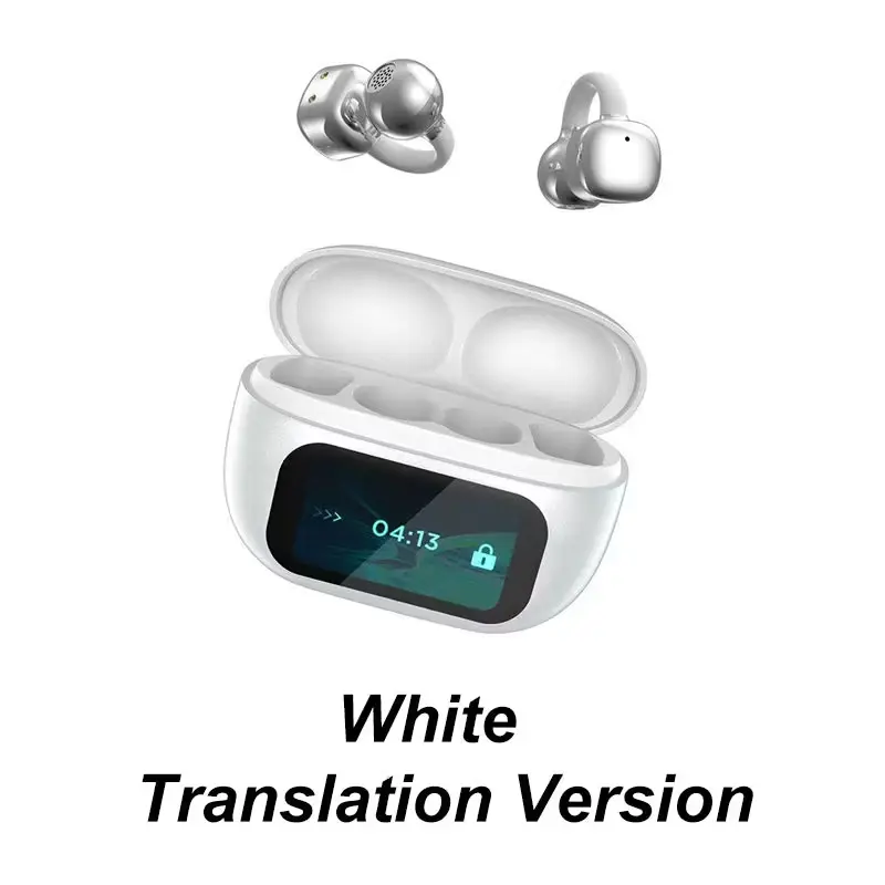 2025 HOT SALEEar Clip-on Smart Color Screen Intelligent Translation Headset