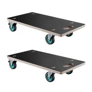 VEVOR Furniture Dolly, 551 lbs Load Capacity, Furniture Moving Dollies with 4 TPR Silent Wheels, Rectangle Multifunctional Flat Dolly for Piano Furniture Couch Washing Machine Fridge, 2 Pack, Black