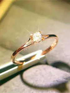 1 PC Elegant Cubic Zirconia Solitaire Ring For Women For Valentine's Day Gift Wedding Engagement Anniversary Party Jewelry