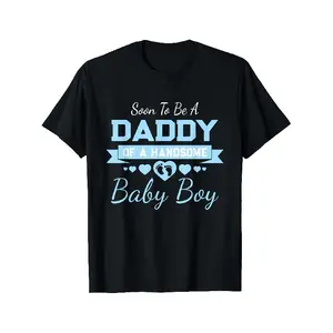 Men's Soon to Be Dad Pregnancy Announcement T-Shirt - Soft Breathable Black Shirt with Footprint & Hearts Graphic, Unisex Expecting Father Gift for Gender Reveal Parties, Machine Washable (Regular Fit)