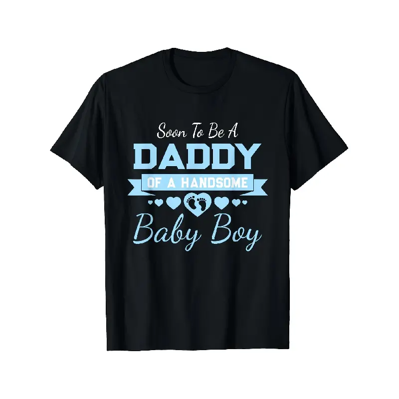 Men's Cotton Short-Sleeve Vintage Graphic Tees - Soon-to-Be Dad Pregnancy Announcement Shirt, Soft Breathable Black Menswear with Footprint & Hearts, Unisex Expecting Father Gift for Gender Reveal Parties, Machine Washable Regular Fit Casual