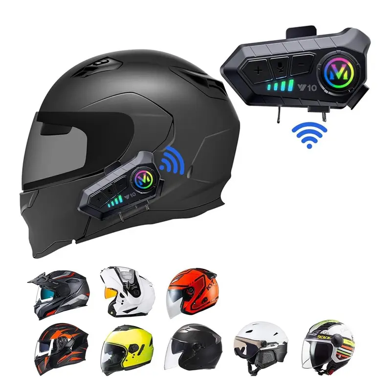cell phone enabled motorcycle helmet K3 Carbon Fiber - Bluetooth Headset Matte Black 1 in Bluetooth headset K3 Carbon Fiber Helmet -
