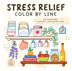 Color By Line: Coloring Book for Relaxation Featuring Vibrant Colored Outlines