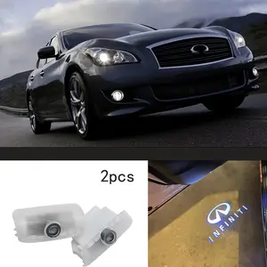 2 Pcs LED Interior Decoration Sticker Light, Led door light, Welcome Light, Fit Infiniti EX/M/FX/G/Q/QX Series Plug & Play, Aluminum Alloy+Plastic, 50000H Lifespan, High Power CREE Chip Super Bright, 6500K White Light, Error Free, 12V/5W Energy Saving