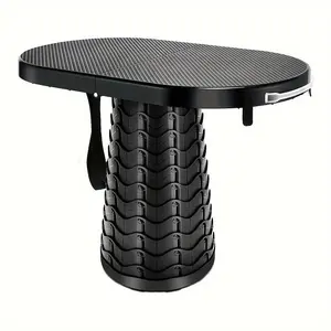 Collapsible Table and Stool for Camping, Lightweight and Portable, Telescopic Table with Folding Stool for Picnic, Cooking, Dining, and Beach collapsible stool