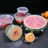 Silicone Reusable Easy Cleaning Stretch Lid, 6pcs/set Fresh-keeping Airtight Leak Proof Food & Bowl Clear Cover for Kitchen Refrigerator, Airtight Lids, Airtight Leakproof Lids, Meal Prep Containers