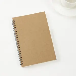 2-Pack Spiral Bound Notebooks with Black Cardboard Cover, A5 Blank Pages, Student Notepad for Office Use