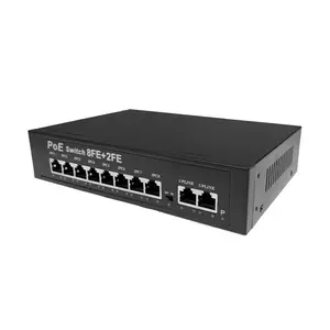 POE Switch with 8 PoE Ports, 2 Gigabit Uplink Ports, 30W for All PoE Ports,IEEE802.3af/at, Metal Casing,POE,POE+,Desktop Mount,not support passive 24V PoE