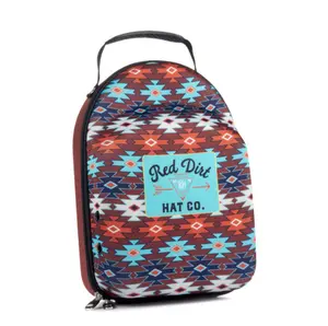 Rusty Soil Hat Company Burgundy & Turquoise Aztec Print Cap Carrier - Organiser for Versatile Use
