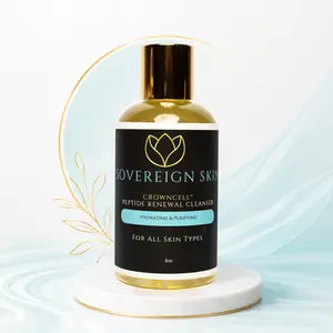 Sovereign Skin CrownCell Peptide Renewal Cleanser Hydrating Peptide Face Wash | Gentle Purifying Cleanser for All Skin Types | 6 oz