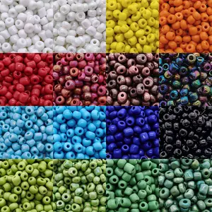 4mm Ceramic Glazed Glass Seed Beads, 16 Colors, 5g Pack of 60 Pcs, Multicolor Porcelain Shine Loose Beads for Jewelry Making
