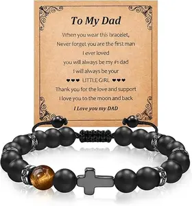 Summer Gift – Men’s Religious Cross Bracelet | Christian Catholic Baptism, Confirmation, First Communion Gift for Him, Dad, Son, Husband, Boyfriend, Teen