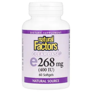 Natural Factors Clear Base® Vitamin E, 268 mg (400 IU), 60 Softgels