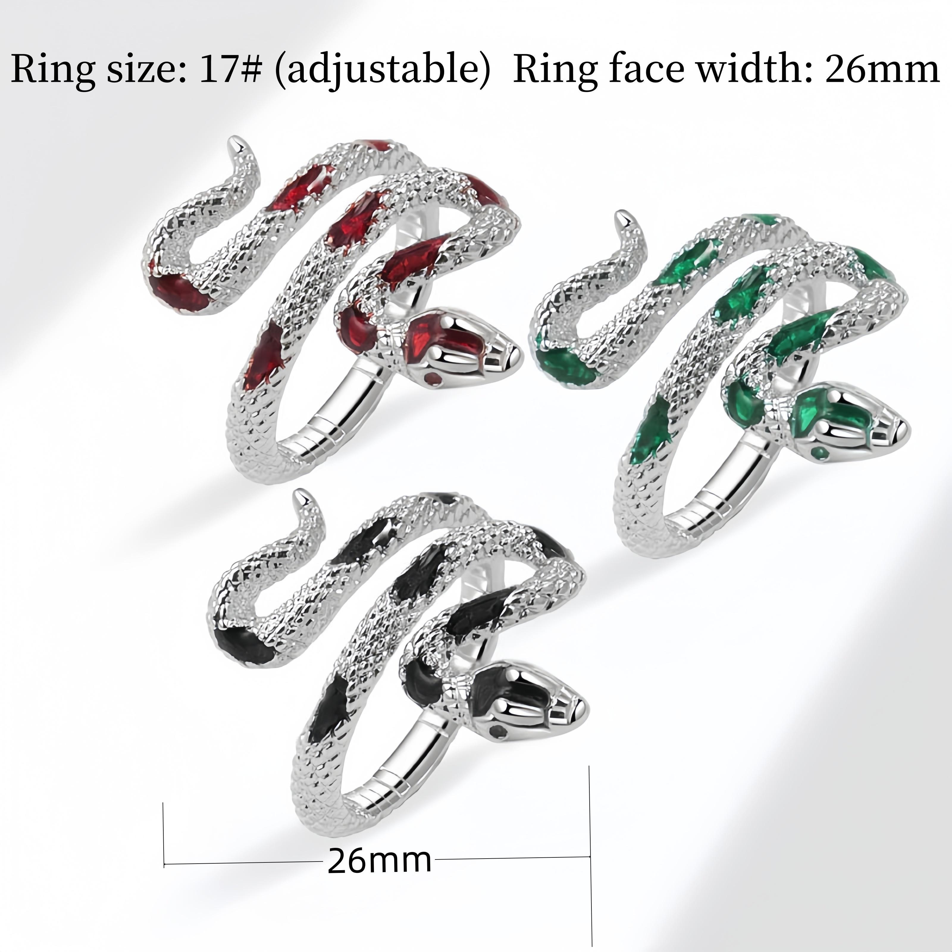 Serpent Ring: Women's Fashion Jewelry & Accessory — A Coiled Serpent-Style Ring, an Ideal Choice for Holiday and Birthday Gifting; Fully Adjustable Size.
