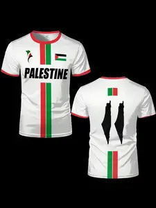 2025 New Palestine 3D Print Football T-Shirt – Lightweight Breathable Polyester Jersey, Unisex Summer Sports Tee