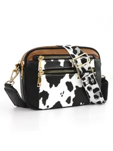 Fashionable Cow Print Crossbody Bag, Casual Versatile Zipper Shoulder Bag for Women, Trendy All-match Commuter Bag for Daily Used, Cross Body Bags