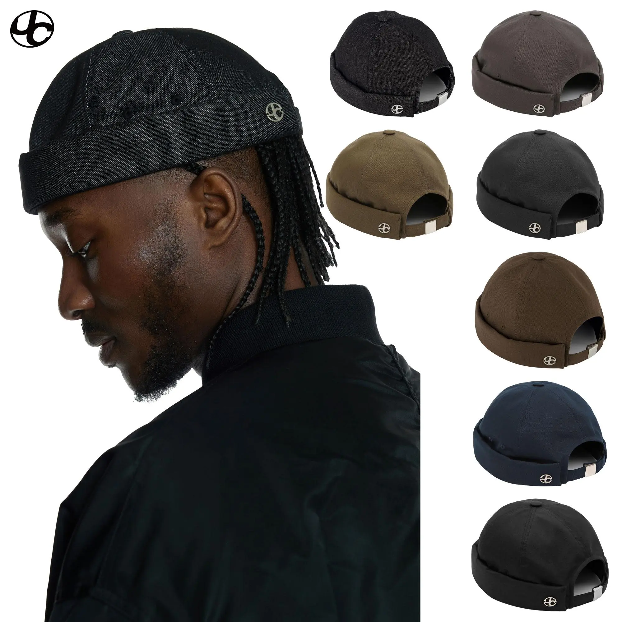 UNDERCONTROL Oversized Brimless Cap – XXL Big Head Adjustable Cotton Fisherman Watch Hat for Men & Women, Unisex Plus Size Minimal Korean Style