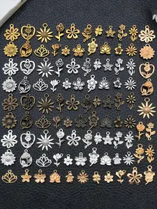 Flower Design Pendant, Fashionable Jewelry Making Accessories for Bracelet & Necklace & Earrings, DIY Jewelry Making Supplies