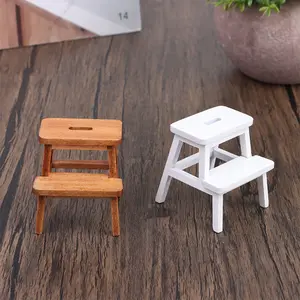1:12 Dollhouse Miniature Step Stool Square Stool Small Bench Model Living Room House Furniture Decor Toy