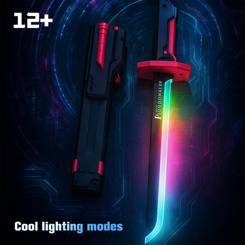 US In Stock DKD Cyberpunk SparkBlade Lightsaber Toy 17" with Sound & Fog, Seven-Color Streaming Lights, Type-C Rechargeable for Rave, Cosplay & Display, Immersive Experience, Neon Design demonslayer
