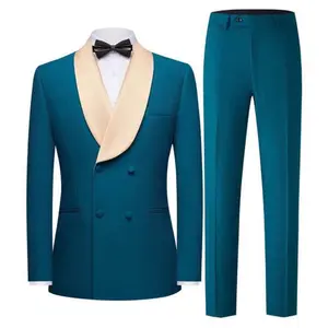 Men’s Double-Breasted Shawl Lapel 2-Piece Tuxedo Suit Set