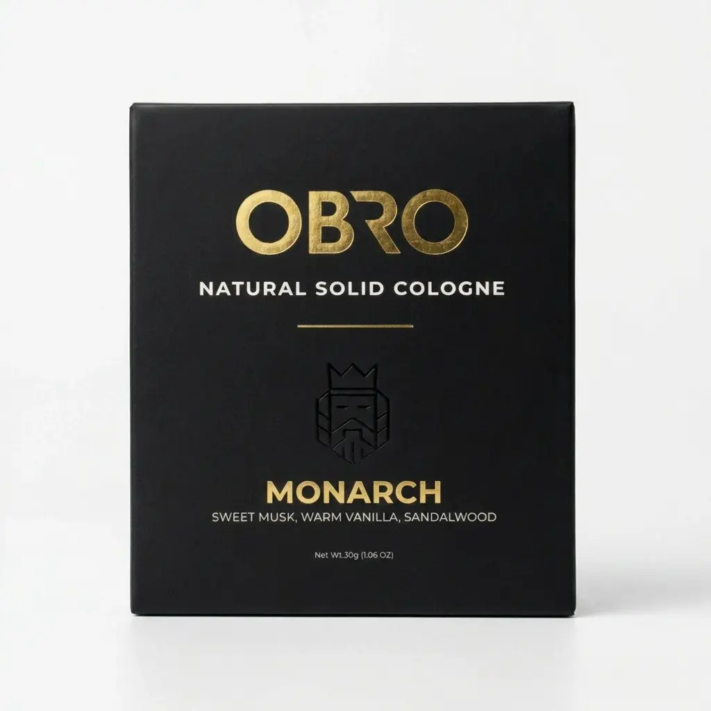 OBRO Monarch 100% Natural Solid Cologne - Handcrafted Sweet Musk, Warm Vanilla Notes