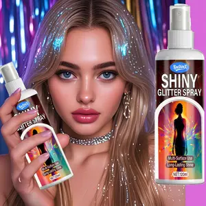120ML Party Glitter Hair Spray, Multi-Purpose Use for Hair Body Face, Fine Mist Shimmer Glossy Sparkles, Perfect for Parties and Events, Body Makeup