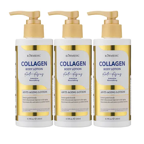【BUY 1 GET 2 FREE】 KORMESIC Unisex Collagen Body Milk Lotion (200ml) - Deep Moisturizing Formula Body Care Product, Fast-Absorbing, Non-Sticky, Lightweight, Deep Hydration for Dry/Rough/Flaky Skin, Apply Daily