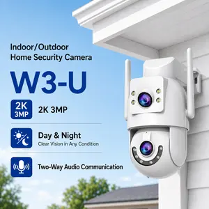 JOOAN 3MP HD 5G&2.4G WiFi 330° PTZ 20M Night Vision 2-Way Audio IP66 Waterproof Security Camera for Home SD Card/Cloud Storage W3-U Model Dual-Lens 2K Clarity 5x Zoom Full 360° View Smart Motion Tracking