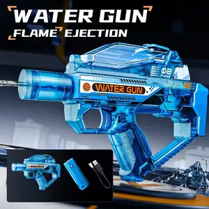 Automatic LED Water Gun, Rechargeable Battery Powered, Continuous Spray Toy, Ideal for Summer Beach and Pool Play, Adult and Kids Night Toy