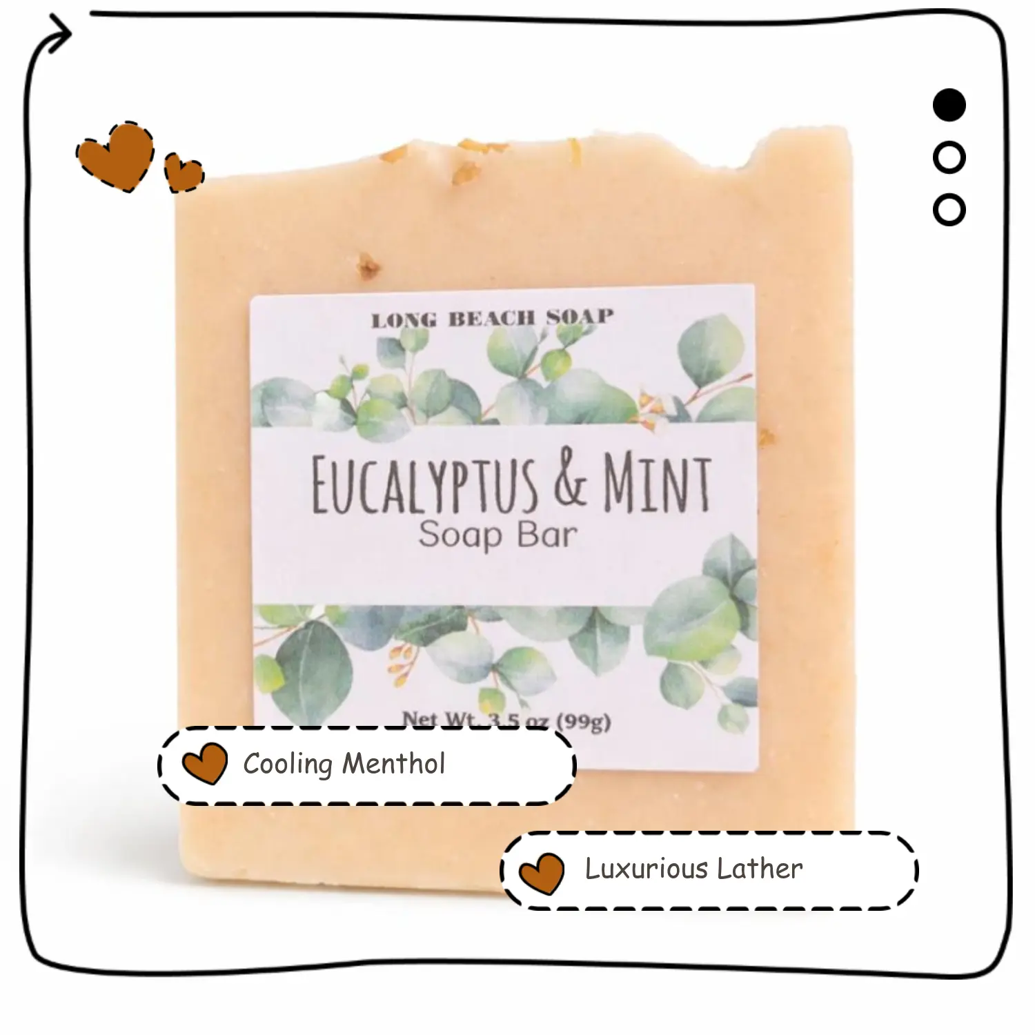 Eucalyptus & Mint cold process soap bar
