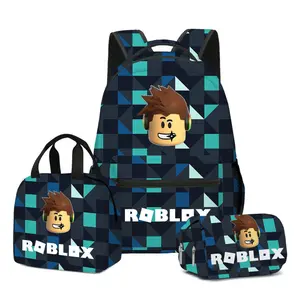 2026 New ROBLOX Virtual World School Bag Backpack Lunch Bag Double-layer Pencil Bag Three-piece Set