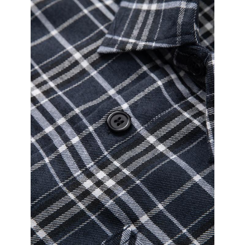 Men’s plaid button-collar long-sleeve cotton dress shirt, regular fit; plaid shirt; men’s top suitable for beach vacations, pool parties, and everyday casual wear; men’s shirt; men’s short-sleeve top Men's Striped Quick-Dry Polo Set Lightweight