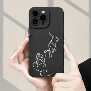 Creative Hand and Dog Paw Pattern New Classic Fun TPU Phone Case/Suitable for iPhone 17 Air/16 Plus/15 Pro Max/14 Pro/13/12/11 and Other Mobile Phone Cases/As a Birthday/Holiday Gift for Family and Friends/Protector, MS423