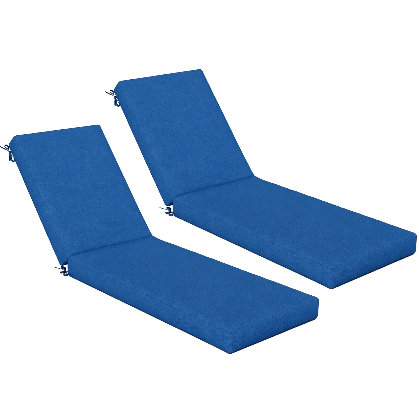 【Only Cushion】Aoxun Outdoor Chaise Lounge Cushion Set of 2, Waterproof Fade Resistant Patio Lounge Chair Replacement Cushion with Removable Cover & 4 Ties, Non-Slip Pool Lounge Pad for Lawn Garden, 72x21x3.5 Inch