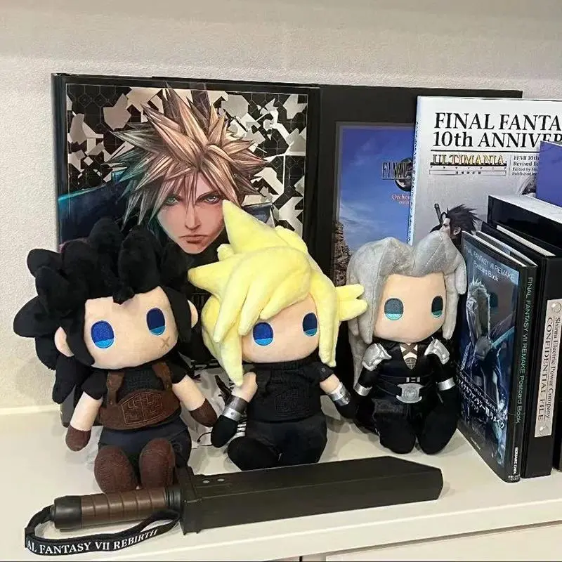 Genuine FF7 Cloud Strife Plush Doll, Sephiroth & Zack Fair Cute Stuffed Toys, Home Decor Collectibles, Christmas Gifts for Friends