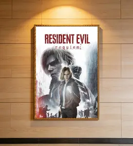 Resident Evil Requiem Poster | Leon Kennedy Wall Art | Game Canvas Print #2