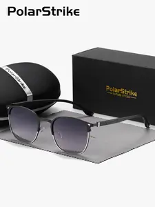 PolarStrike 1 Piece Unisex Square Round Metal Frame Sunglasses, Trendy Sunglasses, Polarized Full Frame, UV400 Exceptional quality