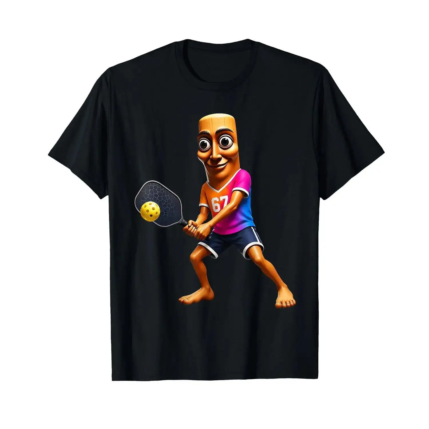 Tung Sahur Brainrot Pickleball Funny T shirt Graphic Tee Casual Style Novelty Printed Shirt