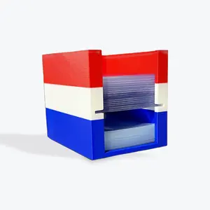 Penny Sleeve & Toploader Dispenser from Trainer Tools - Original Toploader Tower TM - Trading Card Organizer - Red White Blue - Custom Made 3D Printed Collectible Storage Trading Card Organizer for KPop Pokémon Lorcana TCG One Piece Sports Cards Collector