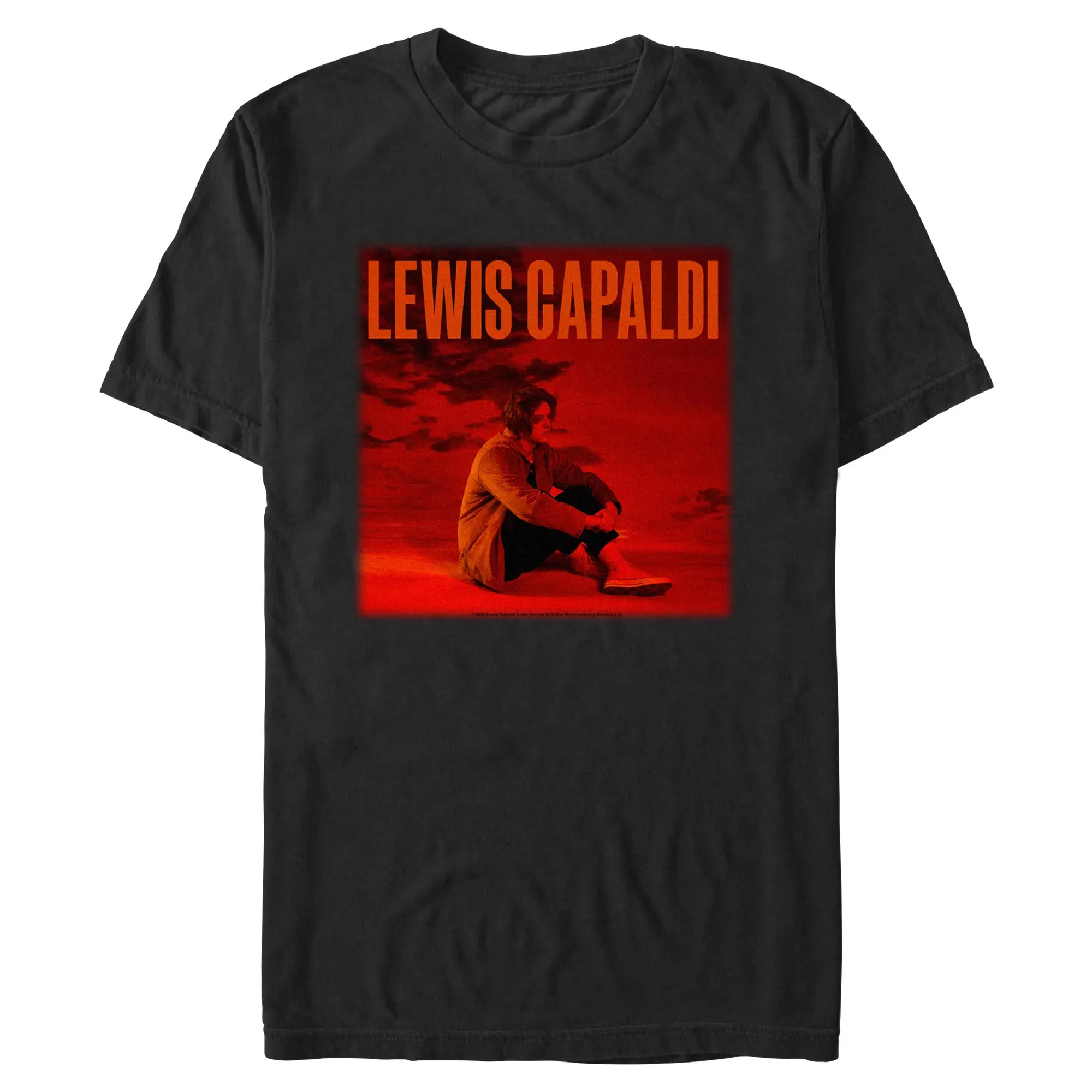 Men's Stylish Casual Fashion Short-Sleeve Lewis Capaldi Red Sky Cover T-Shirt