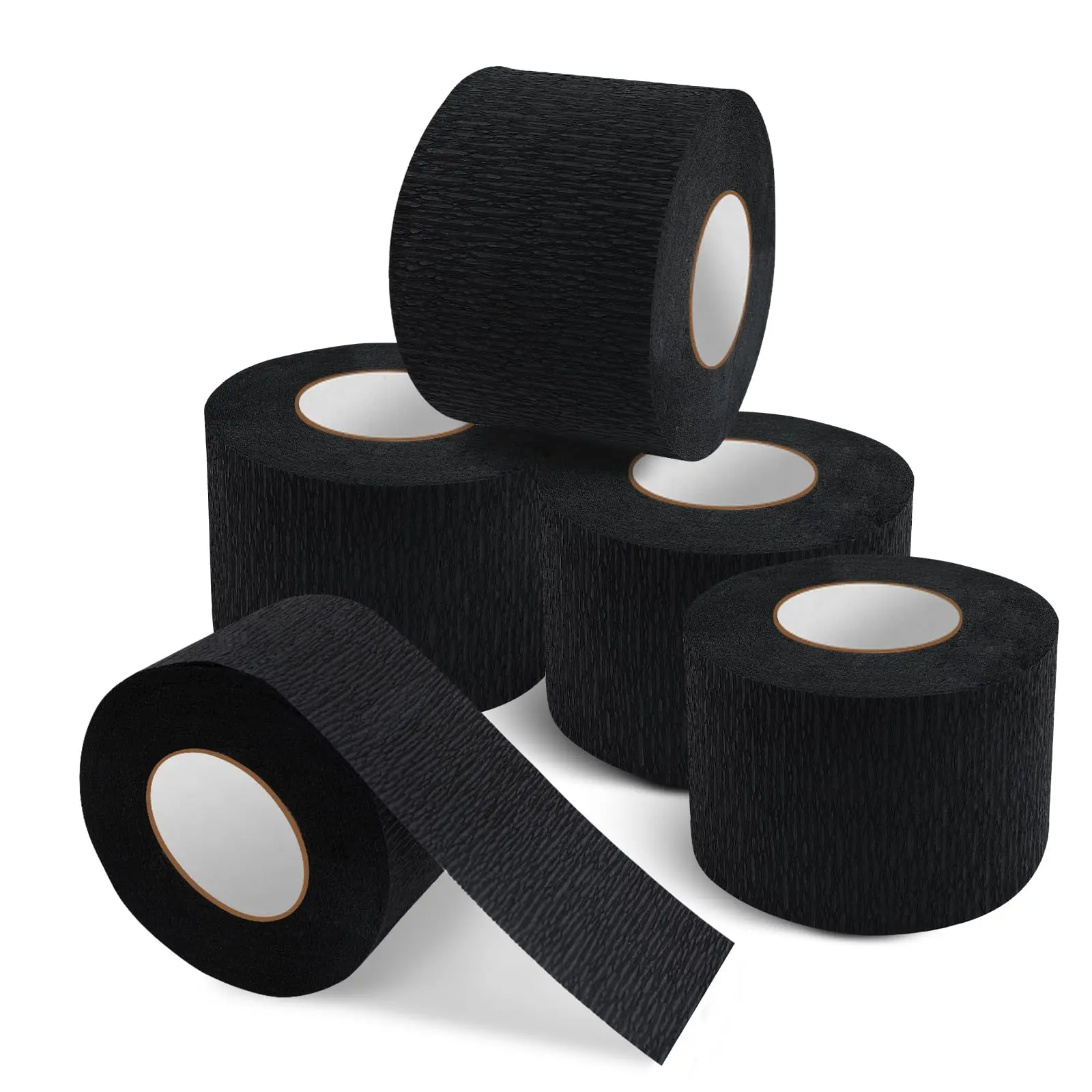 NICEMOVIC 5 Rolls Black Disposable Stretchy Barber Paper Neck Strips, Professional Hairdress Supplies for Salon Haircut Styling