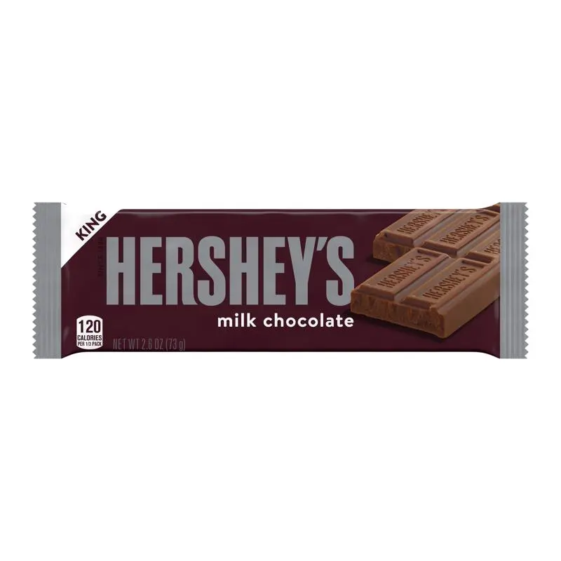 Hershey's Milk Chocolate Candy Bars, King Size 2.6 oz Individually Wrapped (Pack of 18)