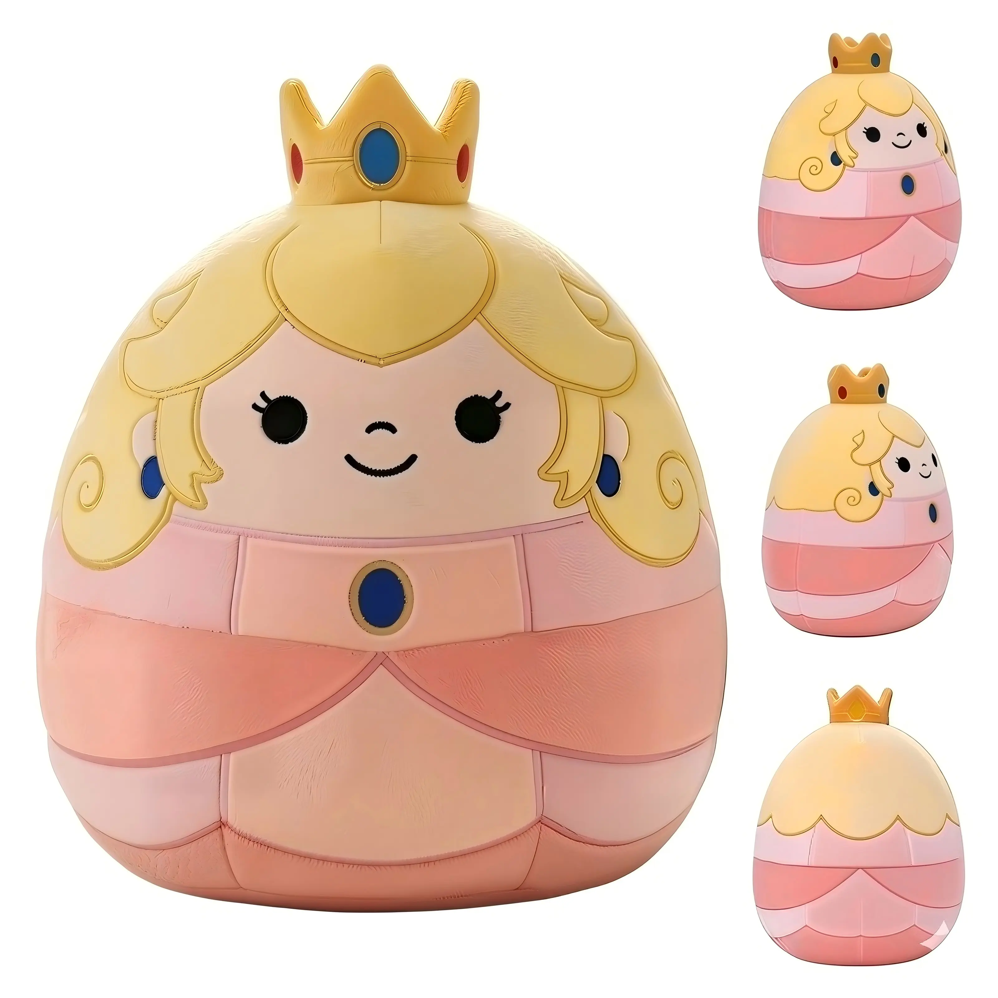 Bubbly Plush Stuffed Toy - Pink Royal Crown Princess Cartoon Plush, Super Soft Cozy Pillow for Decoration, Collecting, Bubbly Plush Stuffed Toys